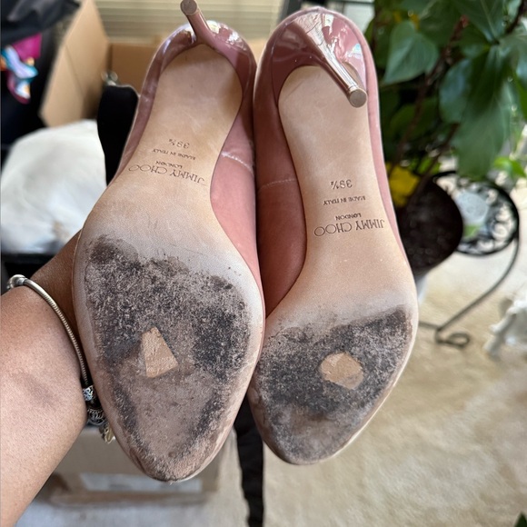 EUC Authentic JIMMY CHOO pink velvet ballet heels EU 39.5 US 9 - Picture 6 of 6